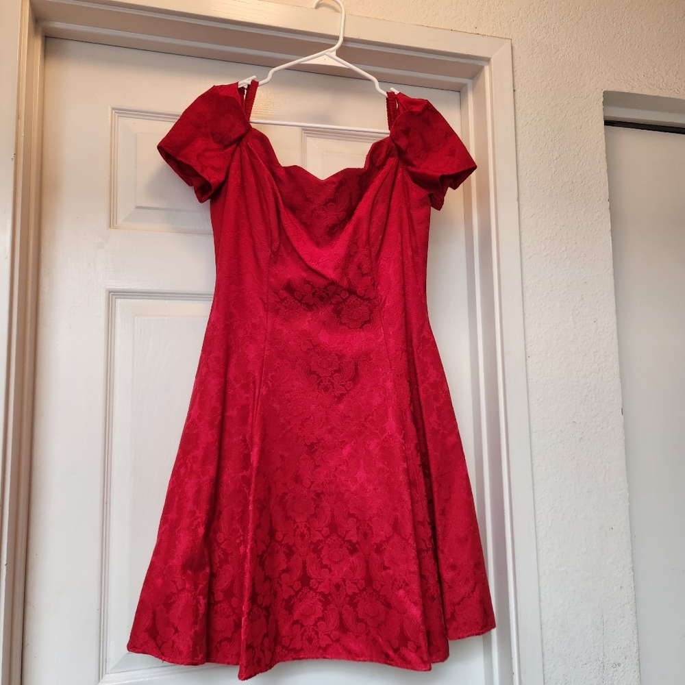 Roberta Red Lace Dress
